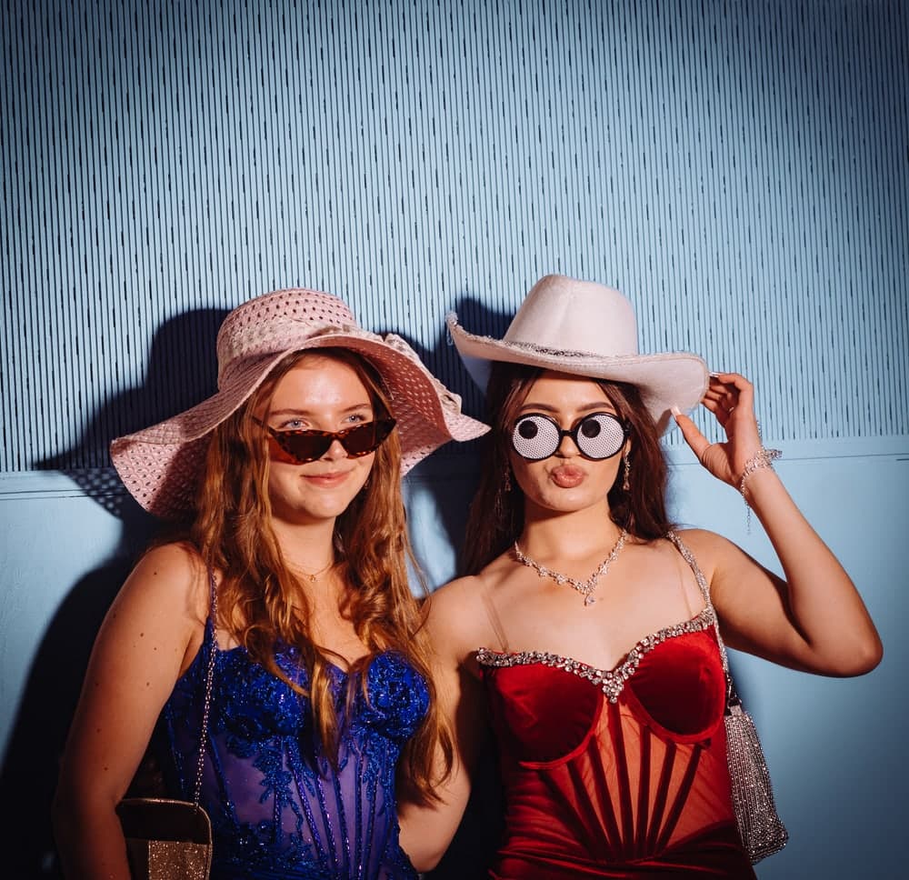 Students using the photo booth